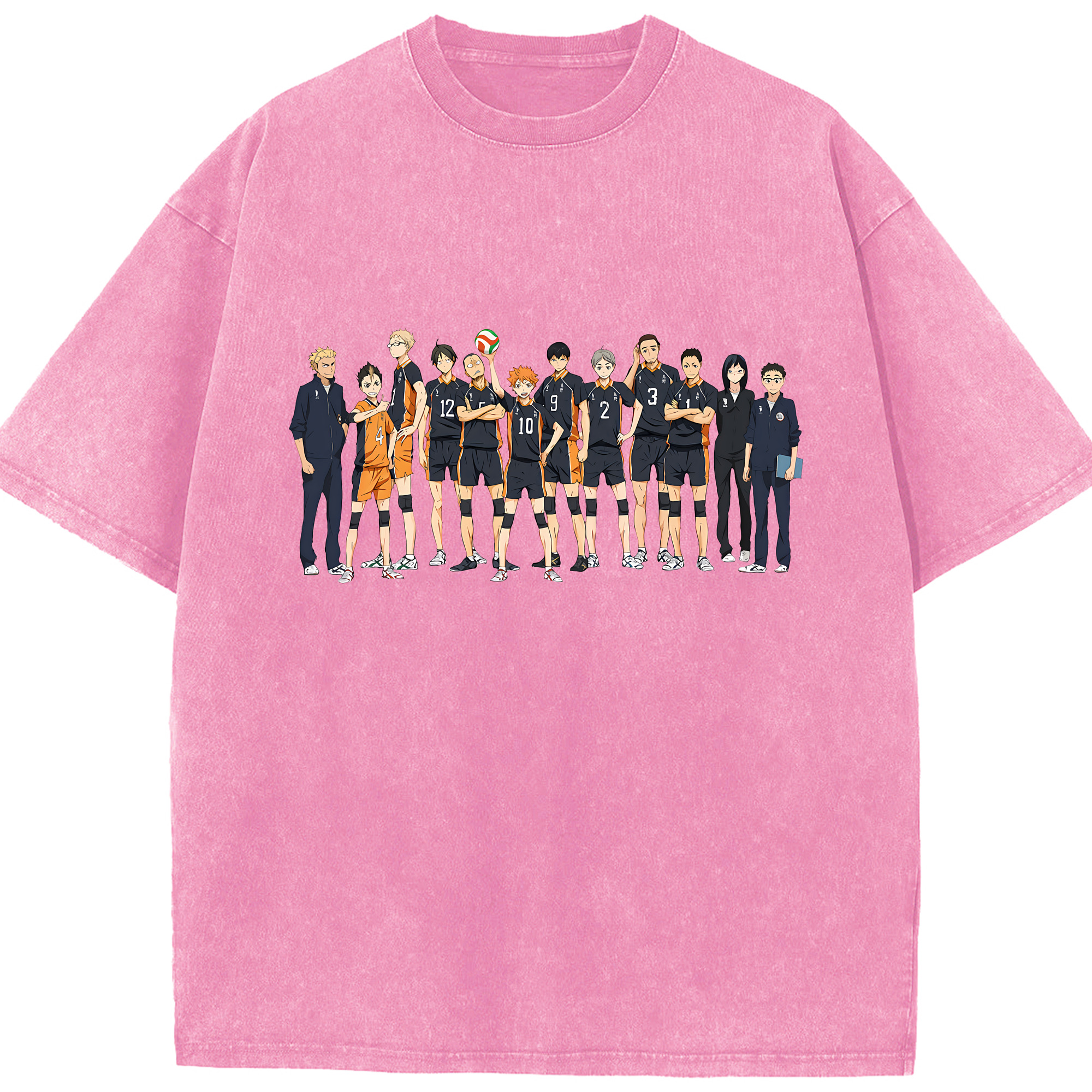 （画像用） ハイキュー!! Haikyu!! 綿100% ヴィンテージ風 半袖Tシャツ（フロントプリント）